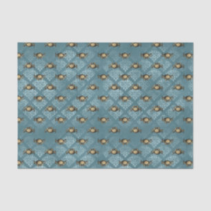Blue Damask Crab Tissue Paper