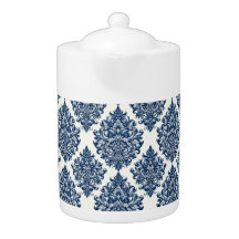 blue damask design