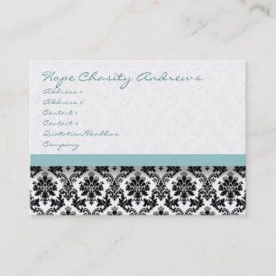 Blue Damask Floral - Business Card