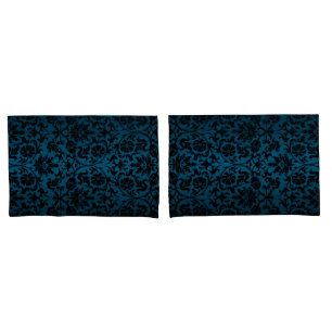 Blue Damask Floral Pattern  Pillowcase