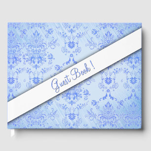 Blue Damask Guest Book