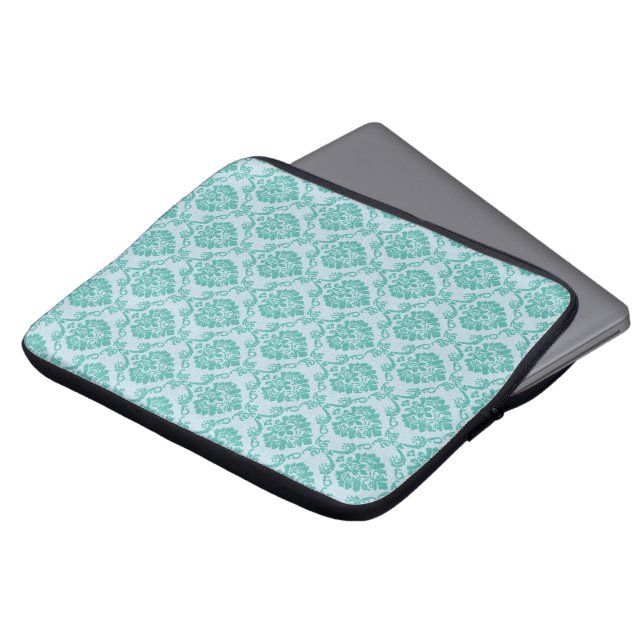 Blue Damask Laptop Sleeve (Front Top)