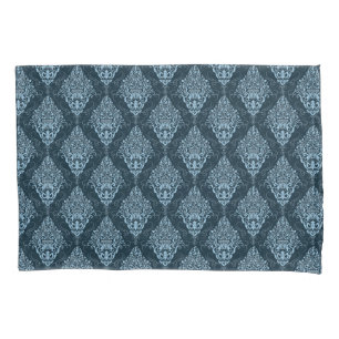 Blue Damask Print Pillowcase
