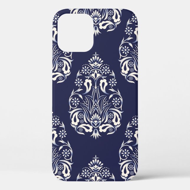 blue damask seamless pattern element Case-Mate iPhone case (Back)
