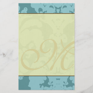 Blue Damask & Warm Stationery