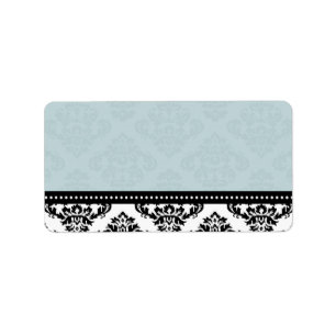 Blue Damask Wedding Address Labels