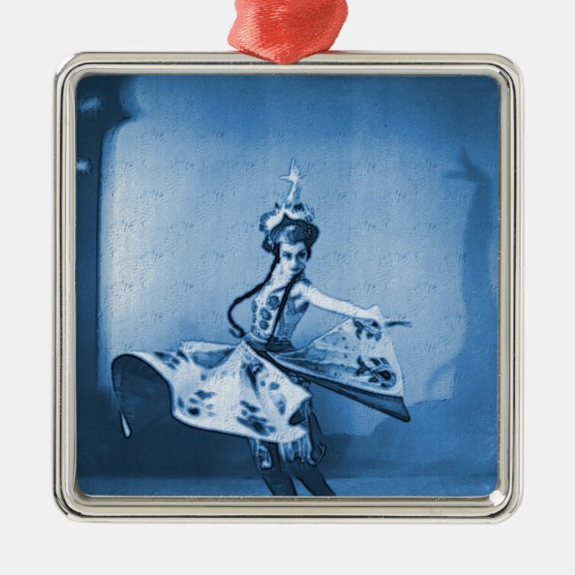Blue Dancer Digital Art Metal Ornament (Front)