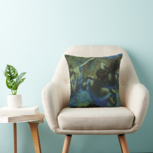 Blue Dancers by Edgar Degas, Vintage Impressionism Cushion