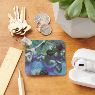 Blue Dancers by Edgar Degas, Vintage Impressionism Key Ring