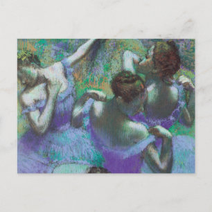 Blue Dancers by Edgar Degas, Vintage Impressionism Postcard