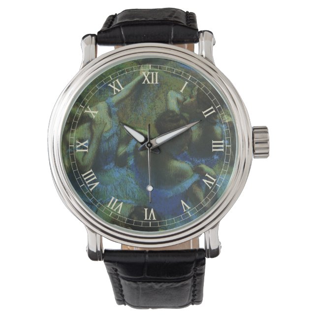 Blue Dancers by Edgar Degas, Vintage Impressionism Watch (Front)