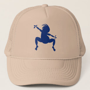 Blue Dancing Kokopelli Trucker Hat