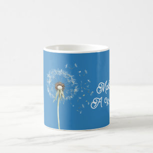 Blue Dandelion Flower Wish Coffee Mug