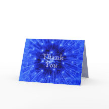 Blue Dandelion Puff Thank You Card