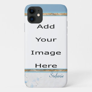 Blue Dandelions Border (blue) iPhone 11 Case