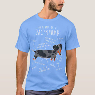 Blue Dapple Dachshund Dog Anatomy T-Shirt