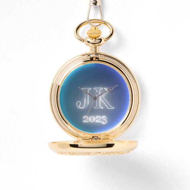 Blue Dark Blue Pocket Watch (Front)