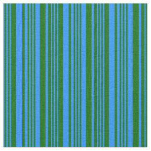 Blue & Dark Green Lines Pattern Fabric