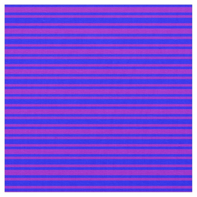 Blue & Dark Violet Striped Pattern Fabric (Close Up)
