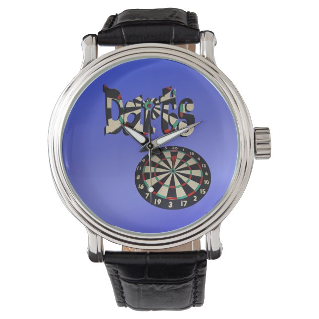 Blue Darts Logo Dartboard Design,   Watch (Front)