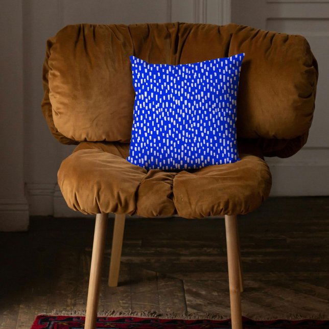 Blue Dashingly Bright Cushion (Blue Dashingly Bright Throw Pillow)