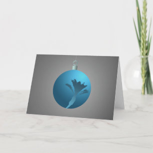Blue Date Palm Xmas Tree Ornament Ball Holiday Card