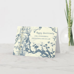 Blue Daughter & Son in Law Wedding Anniversary Card