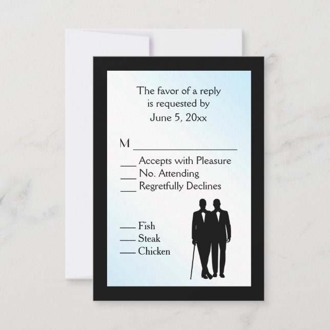 Blue Day Gay Wedding with Menu Choice (Front)