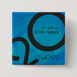 Blue Decade Birthdday 15 Cm Square Badge