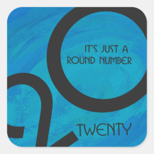 Blue Decade Birthdday Square Sticker