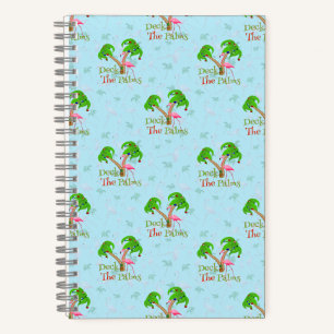 Blue Deck The Palms Tropical Christmas Santa Flami Notebook