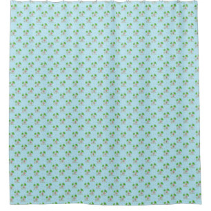 Blue Deck The Palms Tropical Christmas Santa Flami Shower Curtain