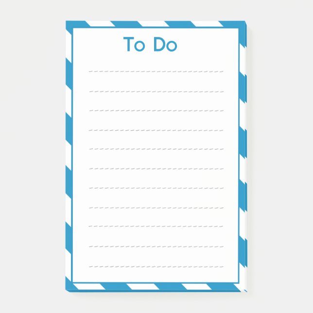 Blue Deckchair Stripes To Do List Post-it Notes (Front)