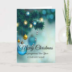 Blue decorationNew Year's candles and Christmas Holiday Card