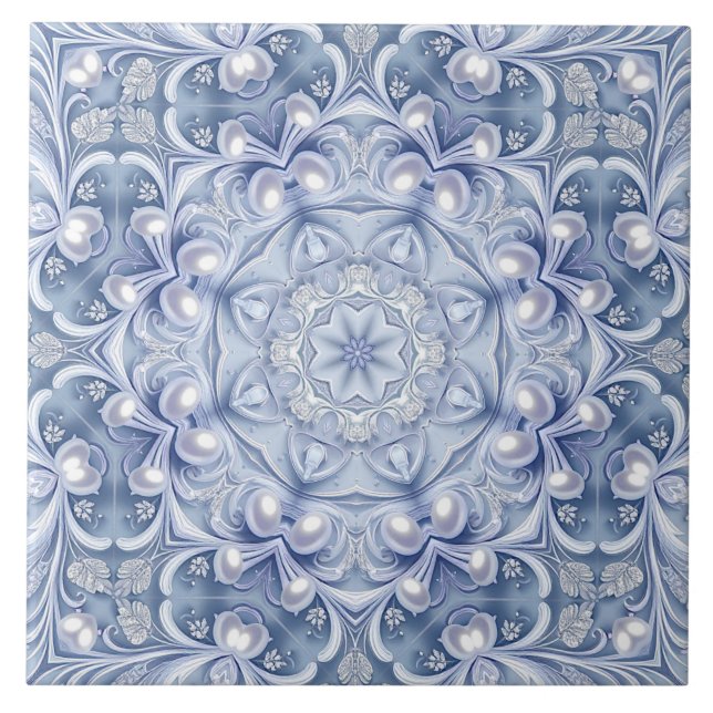 Blue Decorative Ceramic Tile (Front)