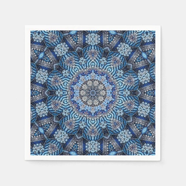 Blue Decorative Christmas Holiday Napkin (Front)