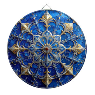 Blue Decorative Floral Dartboard