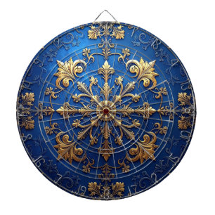 Blue Decorative Floral Dartboard