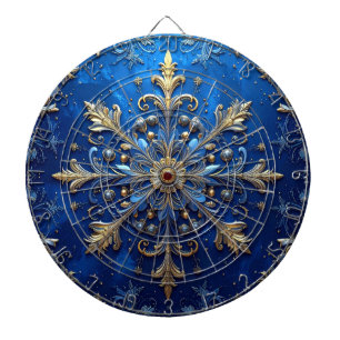 Blue Decorative Floral Dartboard