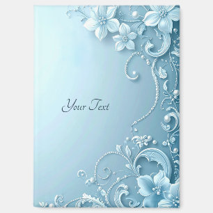 Blue Decorative Floral Magnet