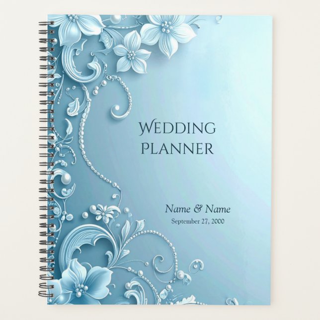 Blue Decorative Floral Planner (Front)