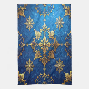 Blue Decorative Holiday Kitchen Towel