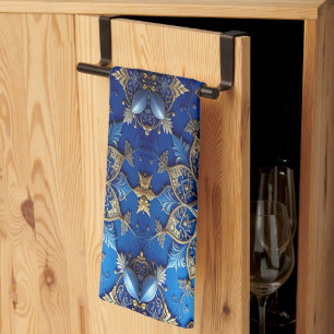 Blue Decorative Holiday Kitchen Towel