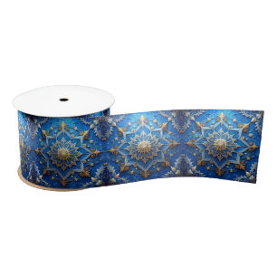 Blue Decorative Holiday Satin Ribbon