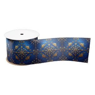 Blue Decorative Holiday Satin Ribbon