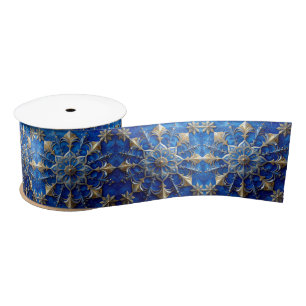 Blue Decorative Holiday Satin Ribbon