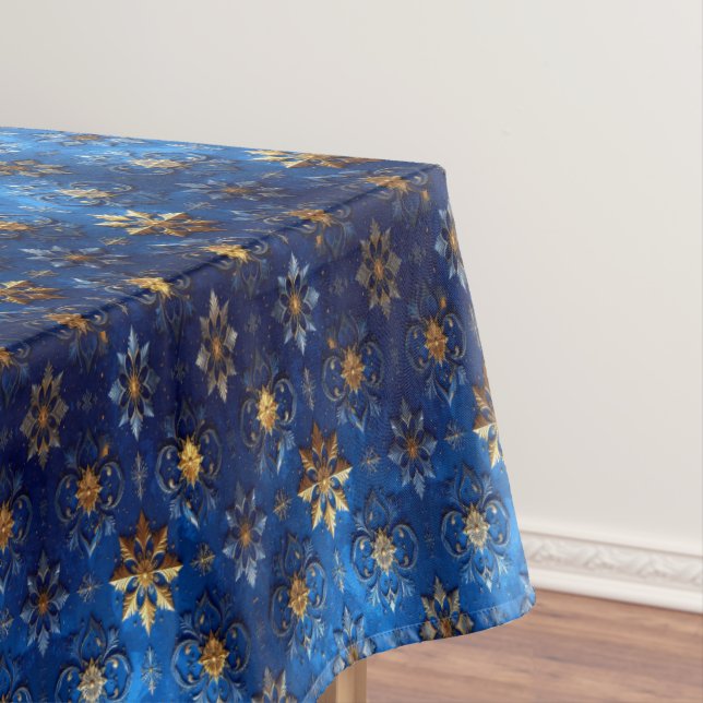 Blue Decorative Holiday Tablecloth (In Situ)
