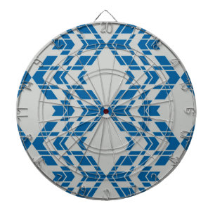 Blue, decorative, modern, trendy, cool geometric dartboard