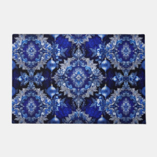 Blue Decorative Ornaments Holiday Doormat