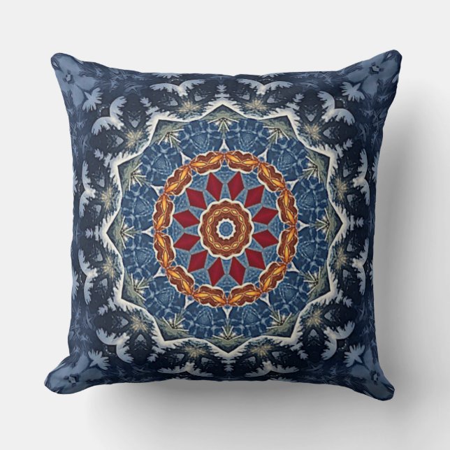 Blue Decorative Throw Pillow (Front)